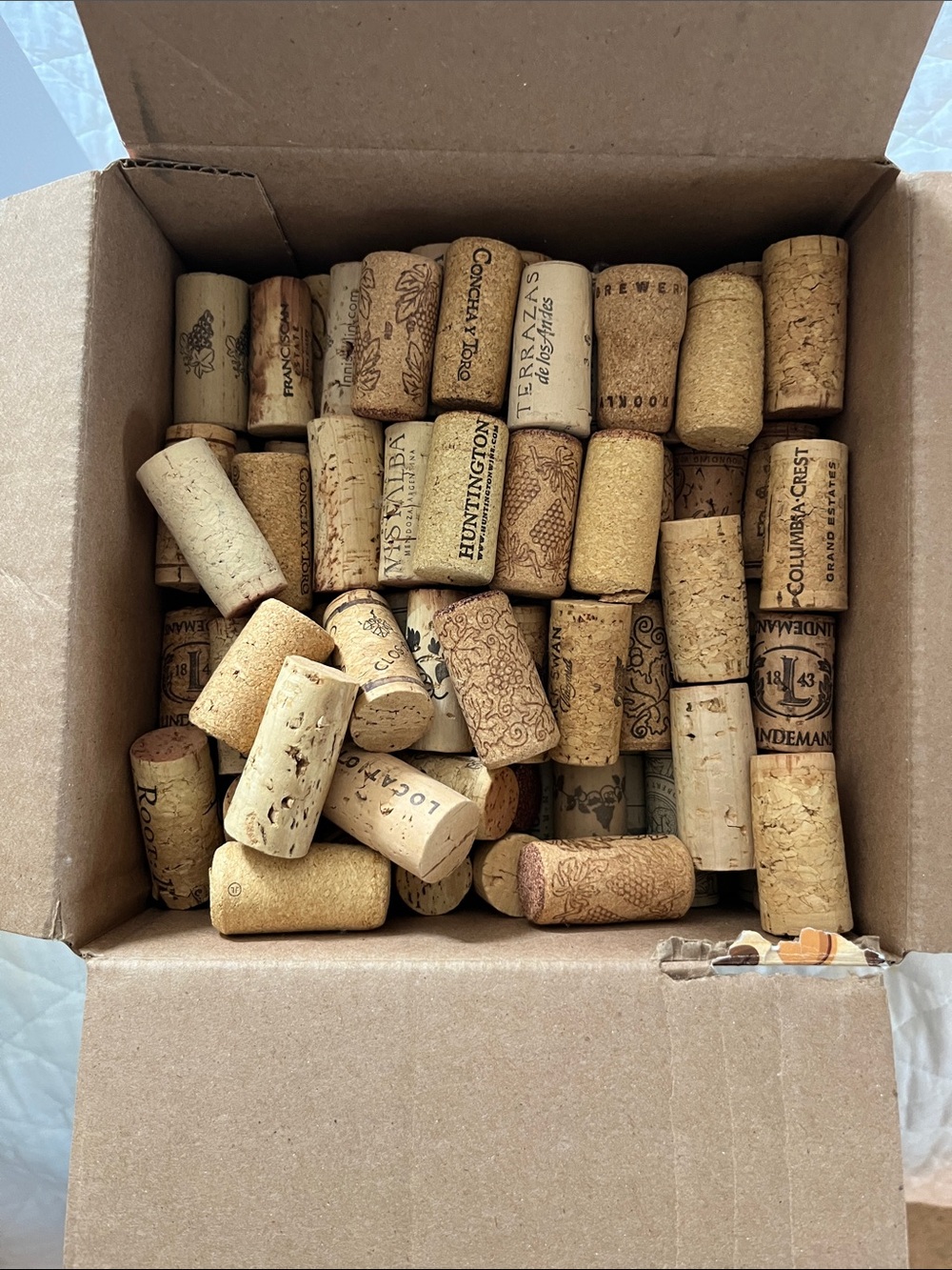 Box of Assorted Wine Corks (200)  - Natural Cork Color